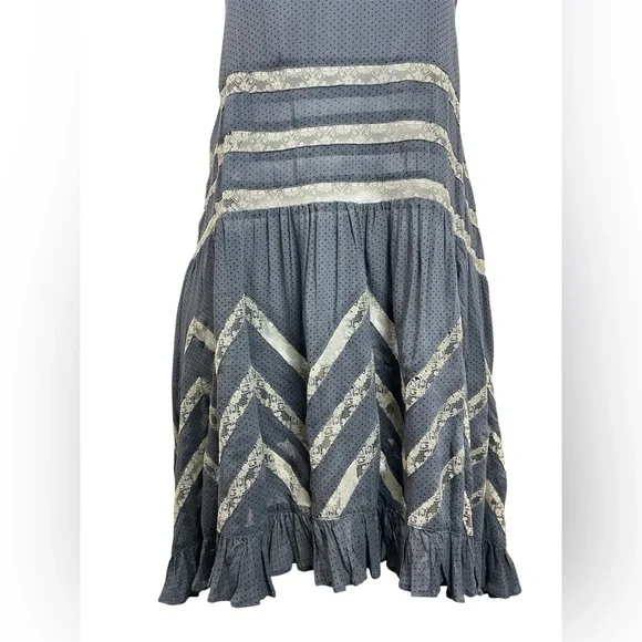 RARE ASO Violet Harmon Free People Voile Lace Polka Dot Trapeze Tank Top Dress - Picture 12 of 13